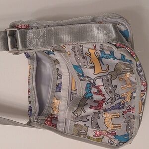 Trendy Gray Crossbody Bag with Animal Design